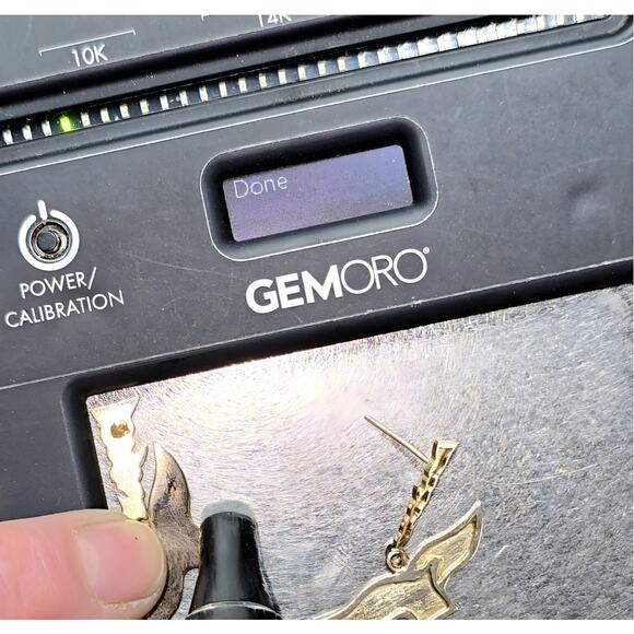 Vintage 9k Yellow Gold Over Silver Dangle Stud Whale Fin Post Sterling Earrings - Picture 8 of 10